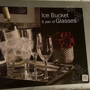 Ulta ice bucket & pair of glasses